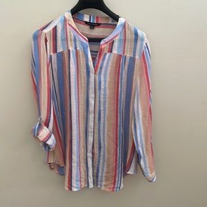 Lightweight color stripe beach shirt